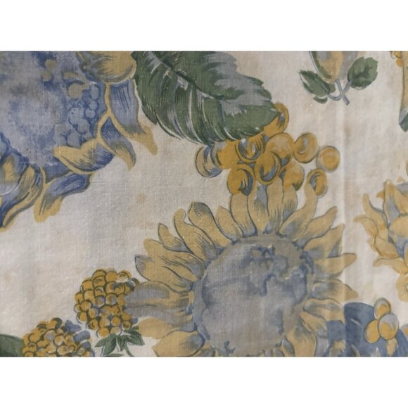 Vintage April Cornell Tablecloth Sunflower Yellow Blue Floral Cotton 48" X 49" - Picture 4 of 16